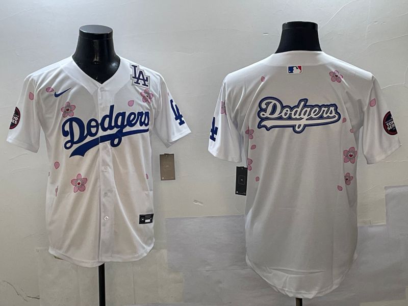 Men Los Angeles Dodgers Blank White Sakura Edition 2025 Nike MLB Jersey style 17->los angeles dodgers->MLB Jersey